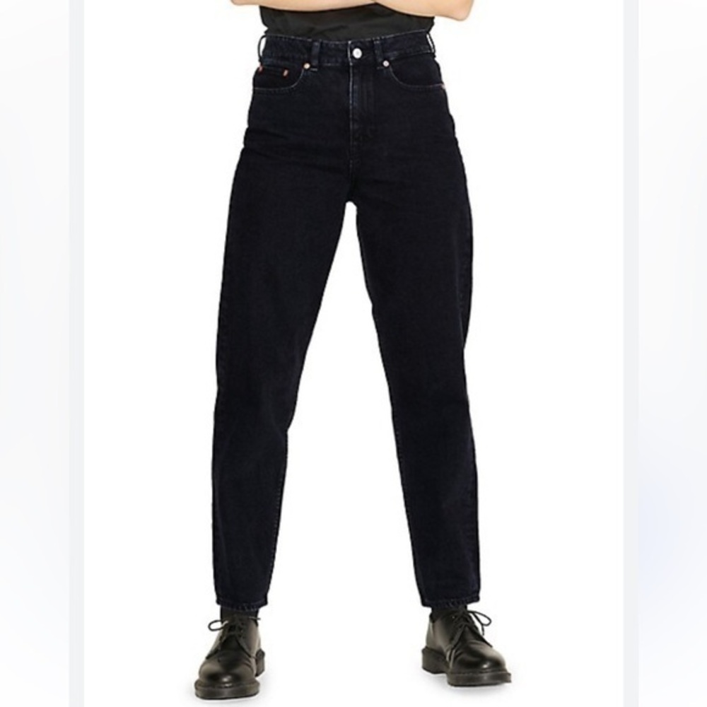 ASOS Highrise Black Mom Jeans Tall Cotton Size 26